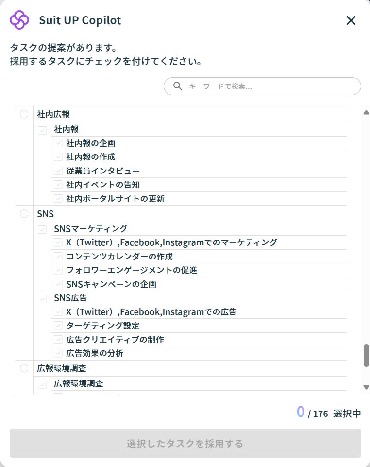 広報（PR）のタスクの雛型「社内広報」