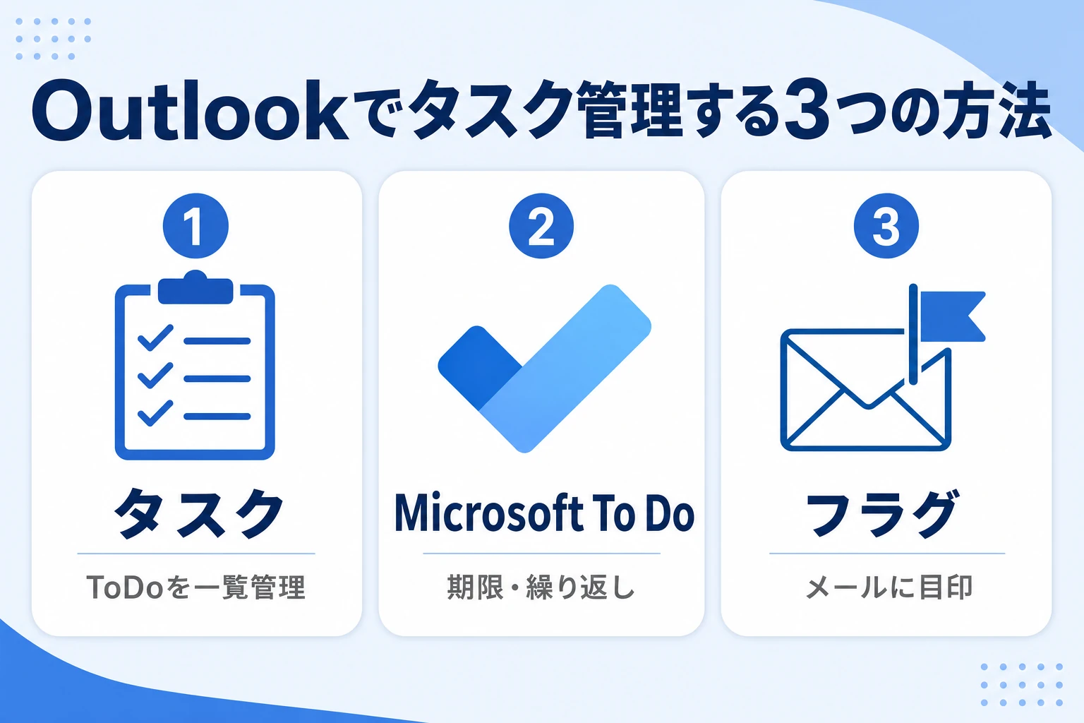 Outlookでタスク管理する3つの方法（タスク・To Do・フラグ）