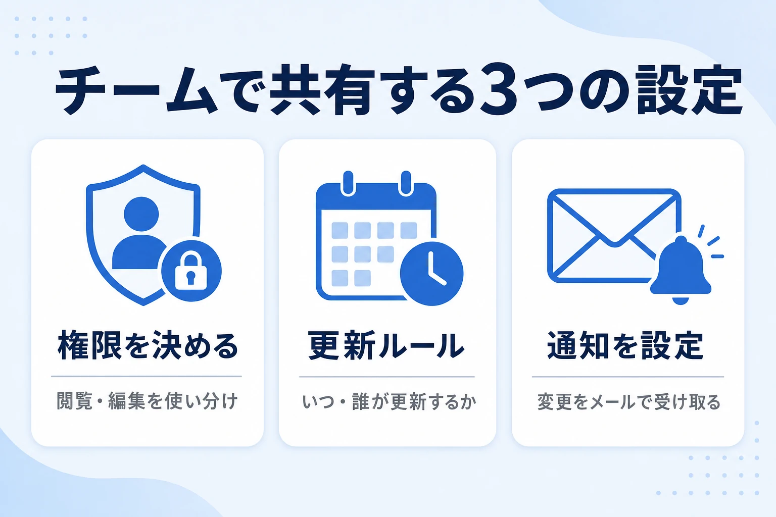 スプレッドシートをチームで共有する3つの設定（権限・更新ルール・通知）