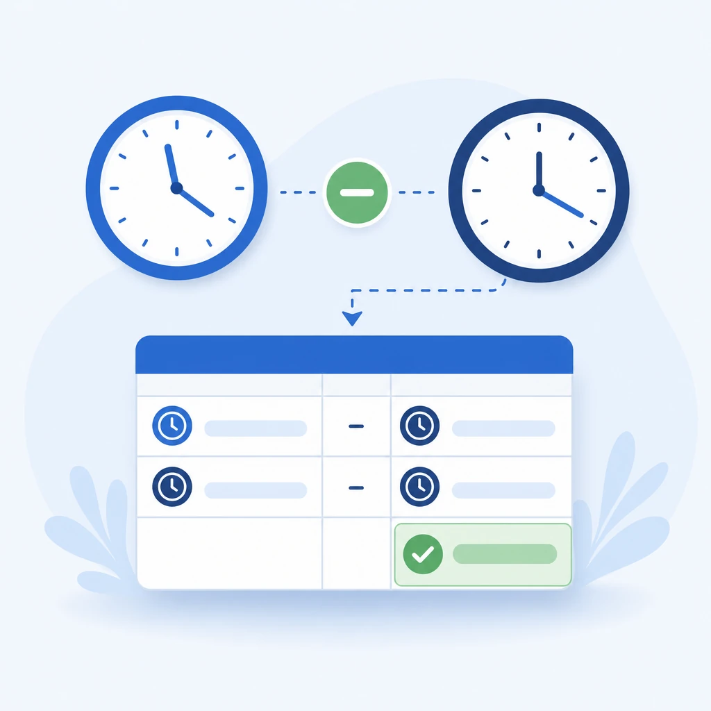 HOUR・MINUTE|勤怠の時刻を労働時間に変換するのイメージ図