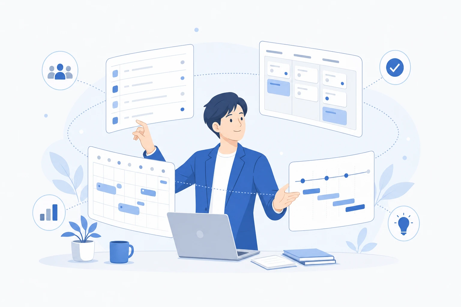 Asana（アサナ）が同じ業務を複数のビューで見せるイメージ