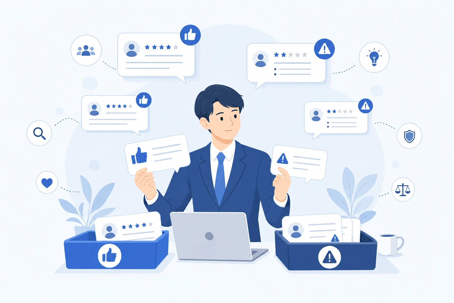 Office365のプロジェクト管理に関する良い評判と気になる評判を整理するイメージ図