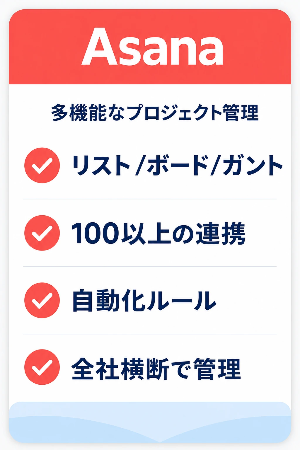 Asanaの特徴:全社横断で多機能にプロジェクトとスケジュールを管理したいチームに向くタスク管理ツール