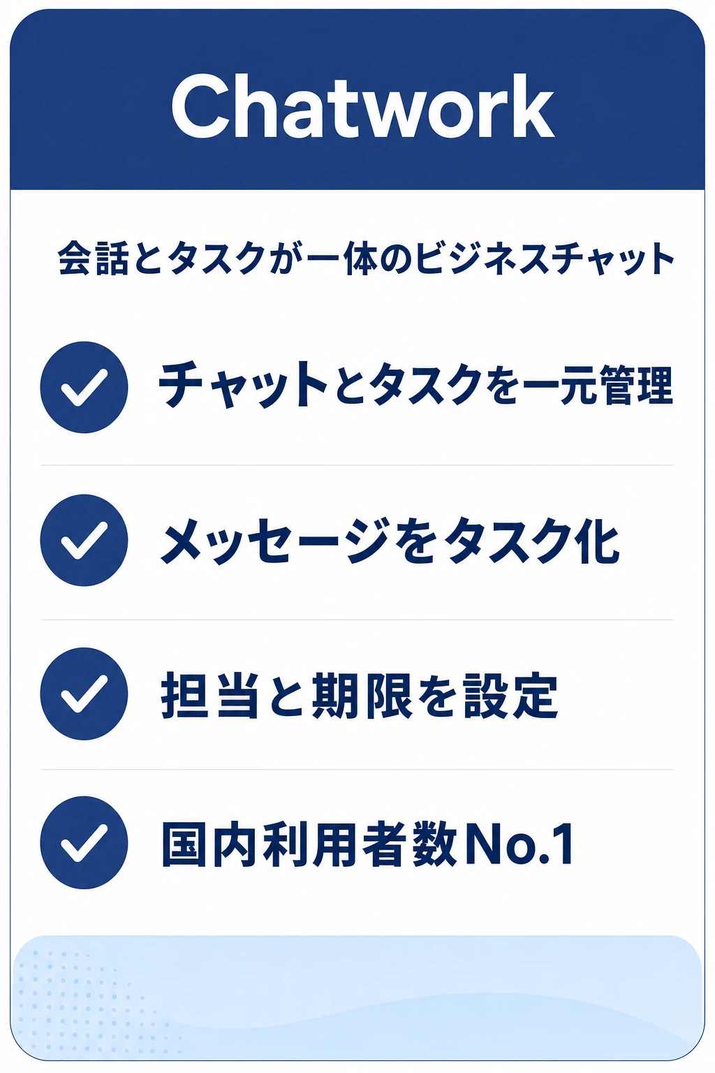 Chatwork(チャットワーク)の特徴:チャットで会話しながらタスクを共有したいチームに向くタスク管理ツール